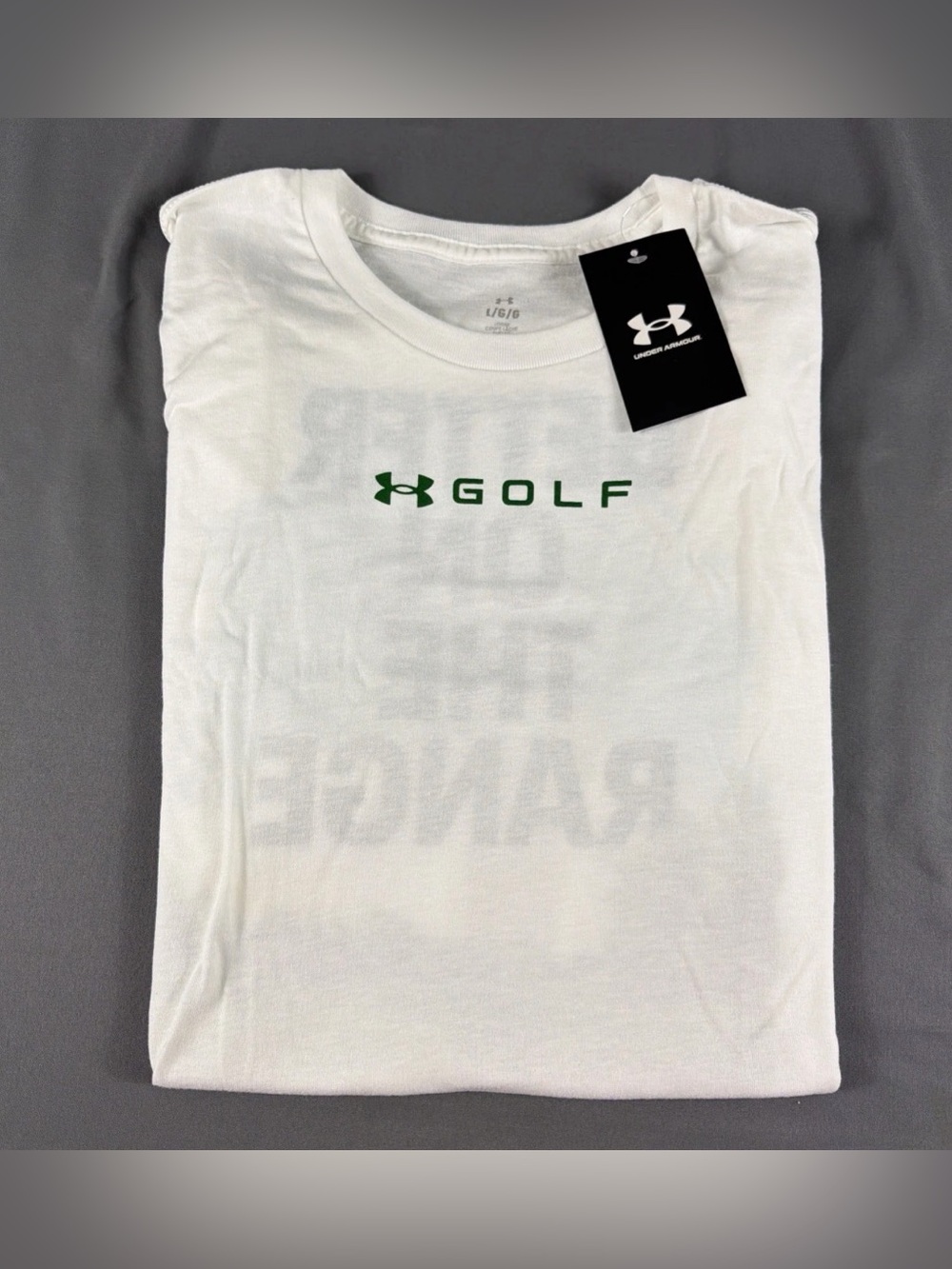 Under Armour Golf Tee T-Shirt Better On The Range Large White Cotton MSRP $25